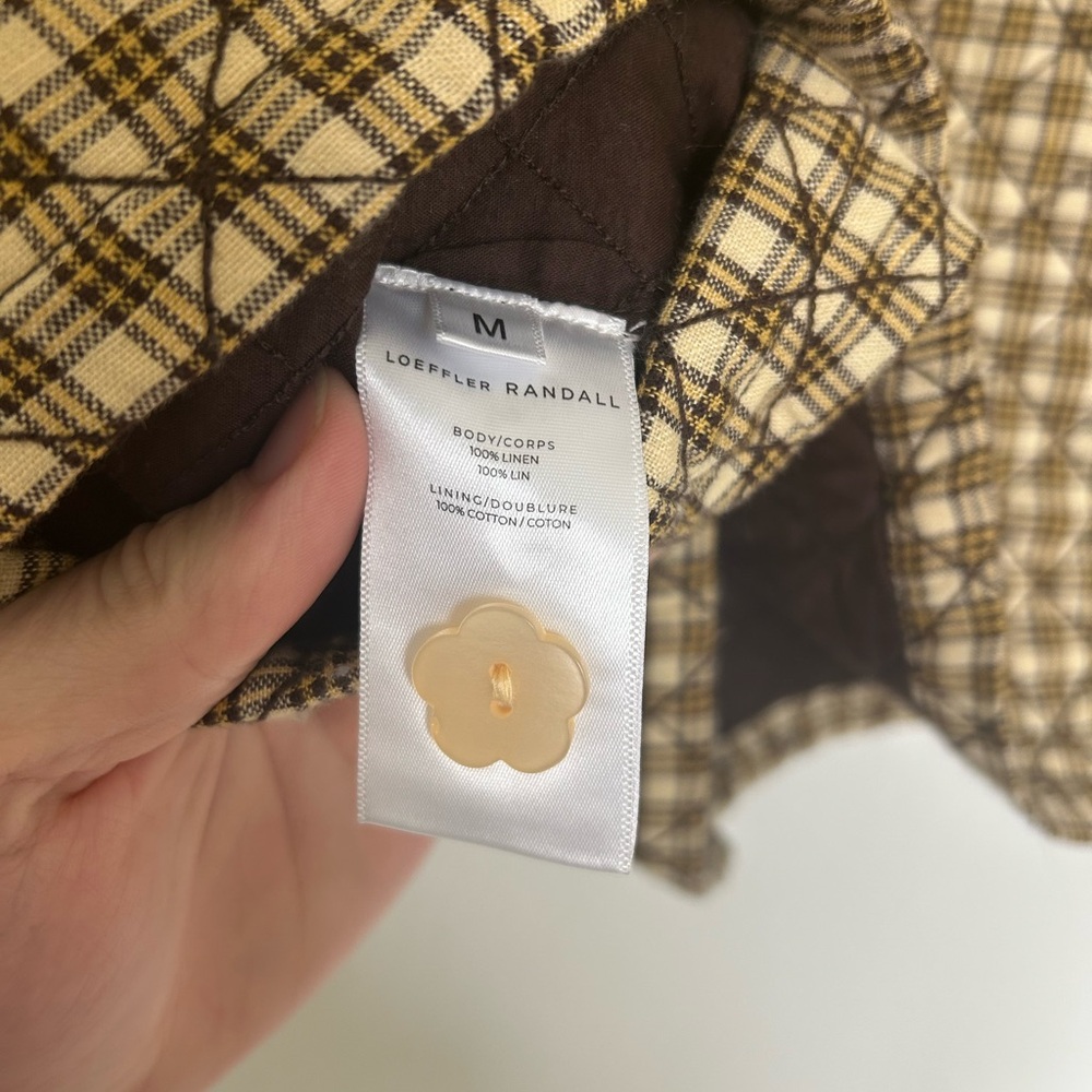 NWT Loeffler Randall James Quilted Jacket in Brown / Butter - Picture 7 of 7